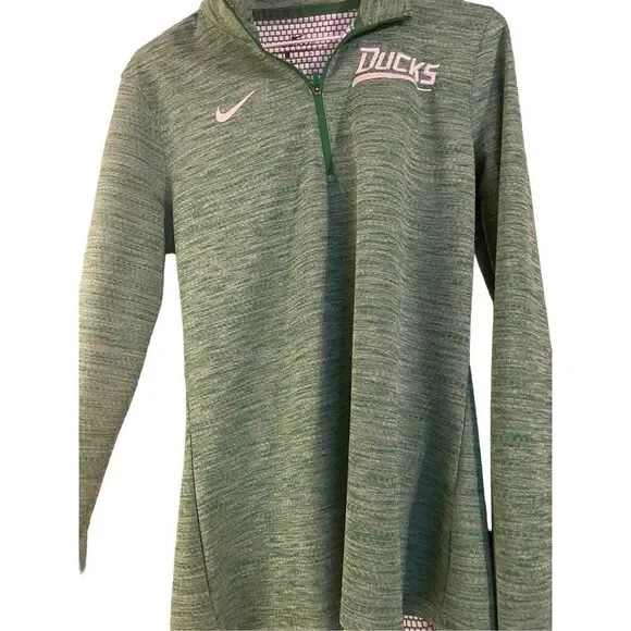 Nike Women's Heathered Green 1/4 Zip Pullover Active Wear Sweatshirt Size L Oreg - Picture 1 of 16